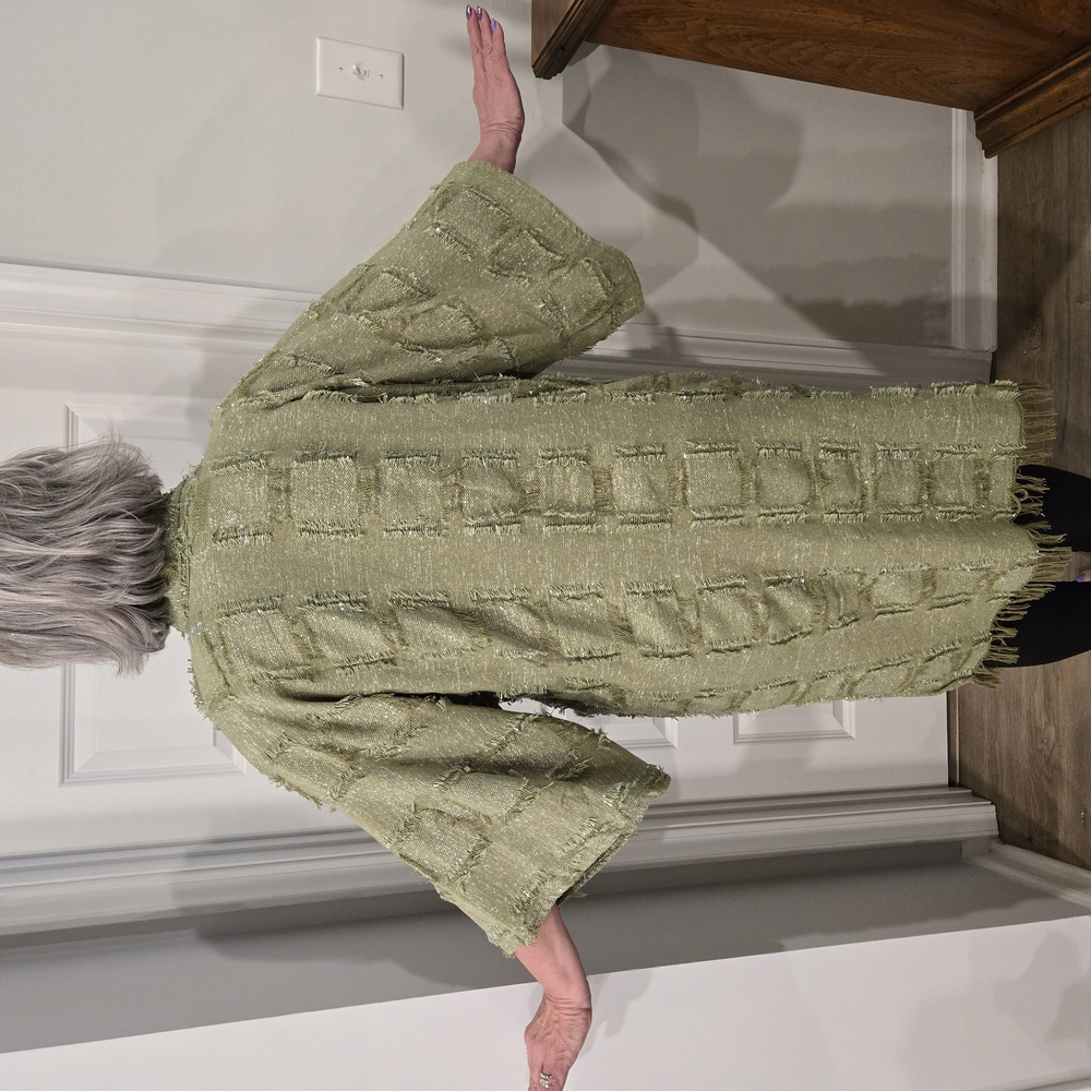 Textured Green Kimono Jacket